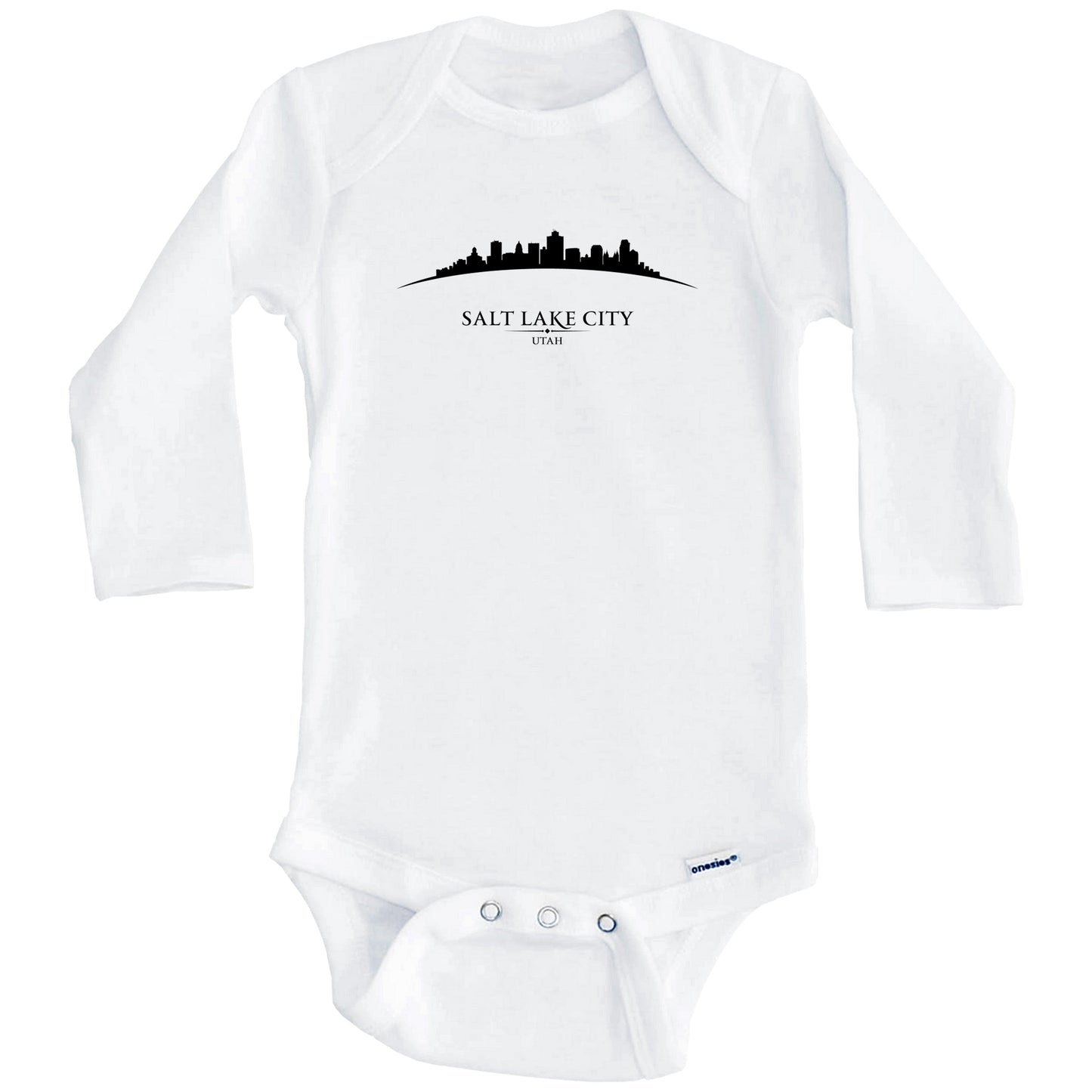 Salt Lake City Utah Cityscape Downtown Skyline Baby Onesie (Long Sleeves)