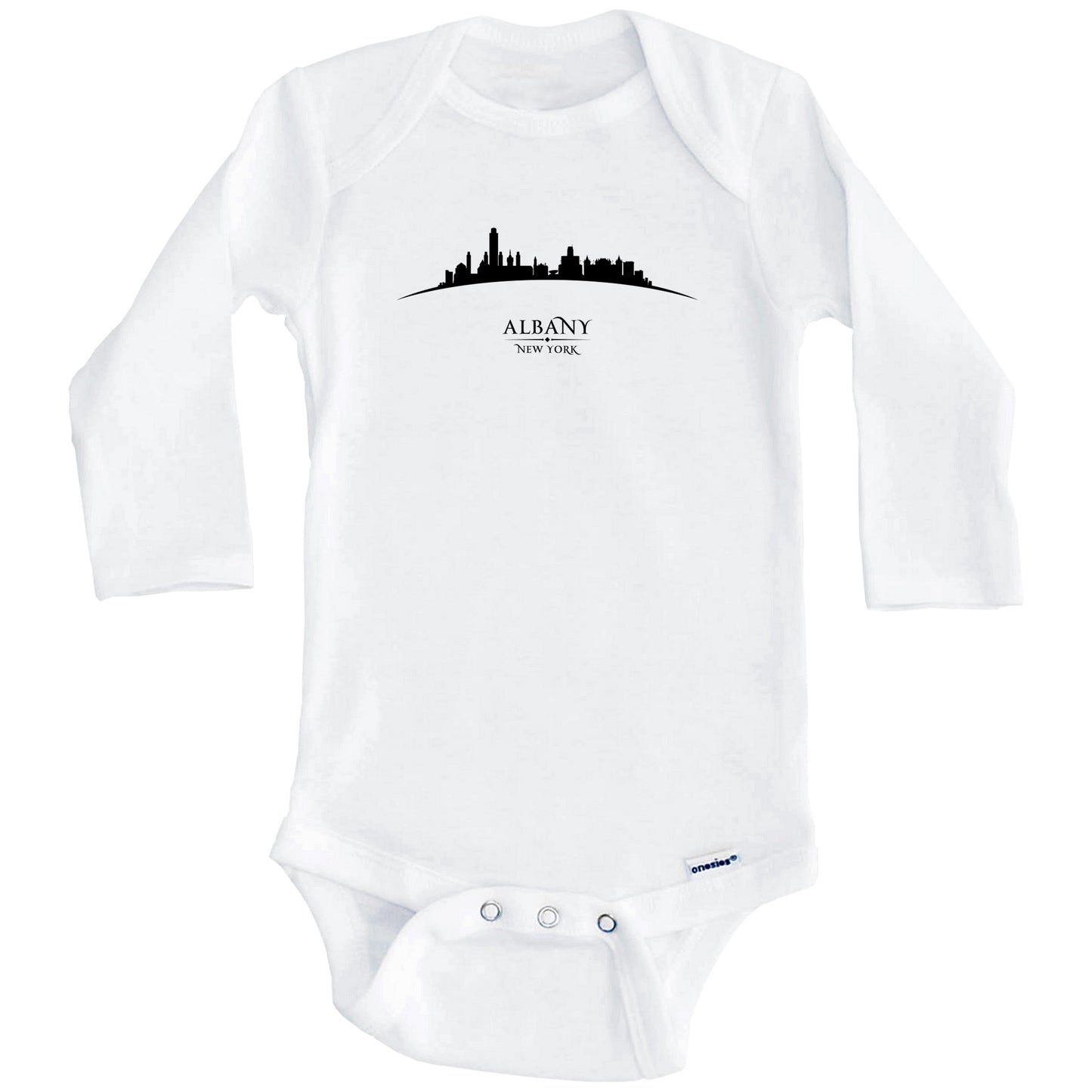 Albany New York Cityscape Downtown Skyline Baby Onesie (Long Sleeves)