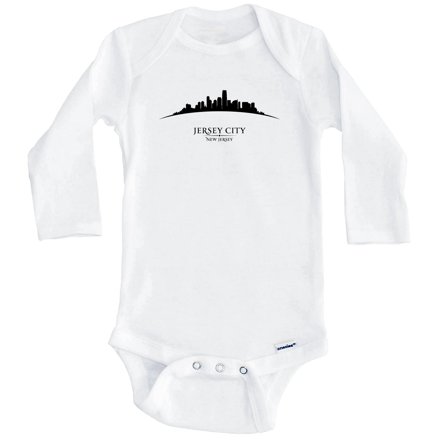 Jersey City New Jersey Cityscape Downtown Skyline Baby Onesie (Long Sleeves)
