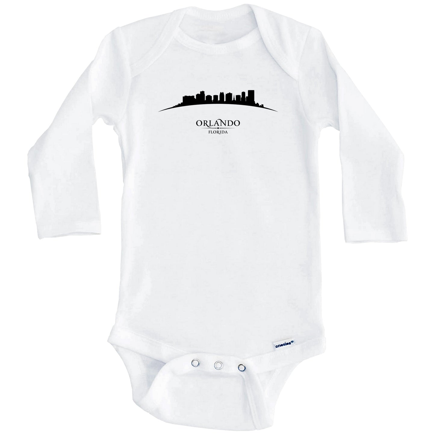 Orlando Florida Cityscape Downtown Skyline Baby Onesie (Long Sleeves)