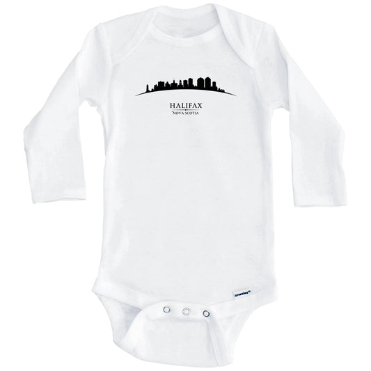 Halifax Nova Scotia Cityscape Downtown Skyline Baby Onesie (Long Sleeves)