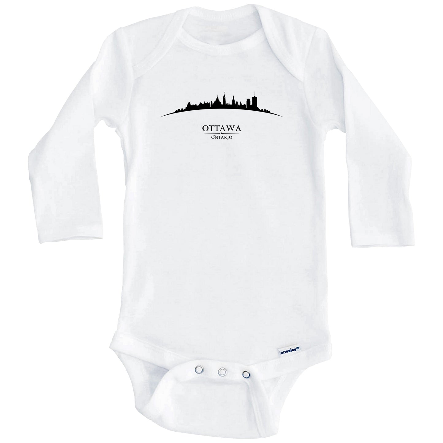 Ottawa Ontario Cityscape Downtown Skyline Baby Onesie (Long Sleeves)