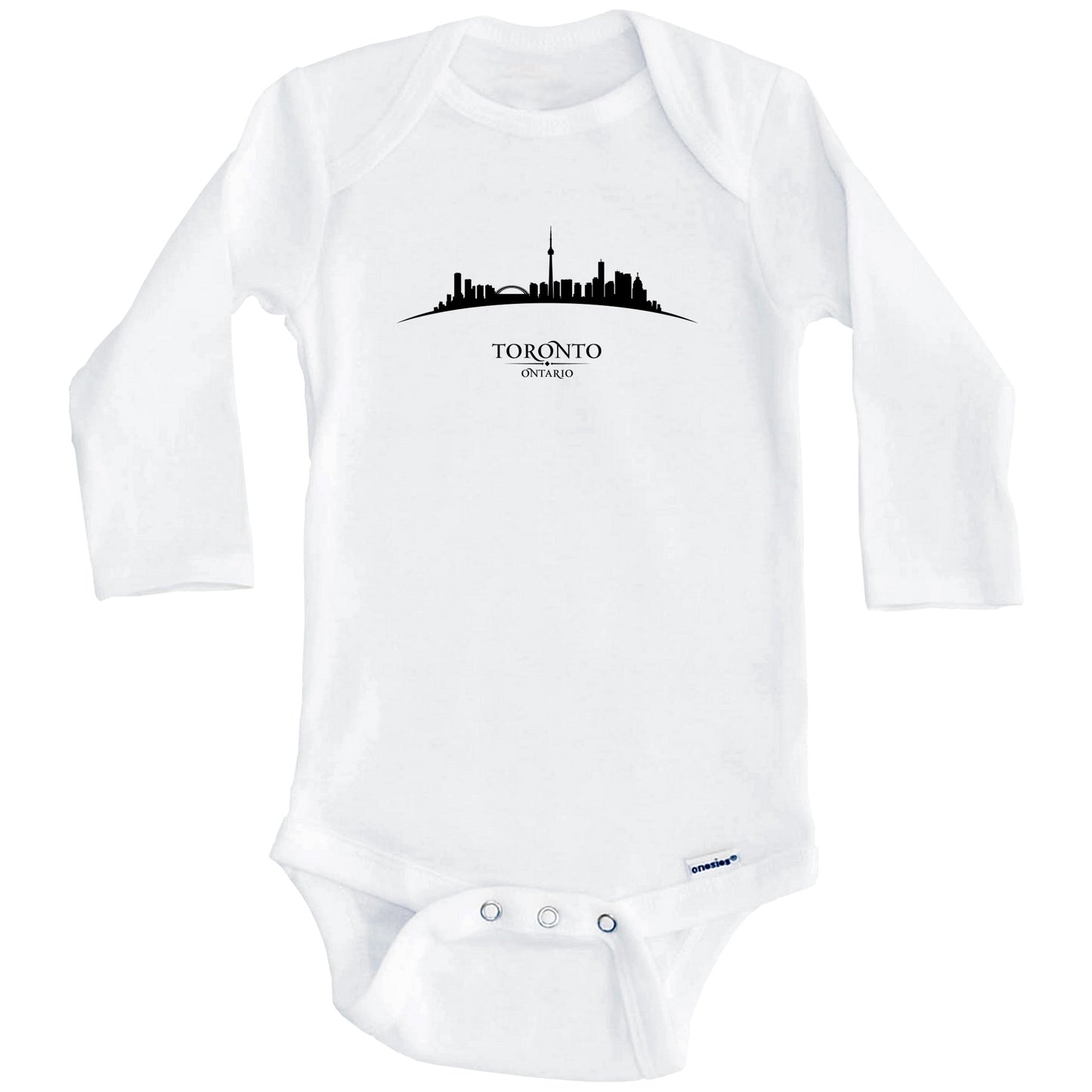 Toronto Ontario Cityscape Downtown Skyline Baby Onesie (Long Sleeves)