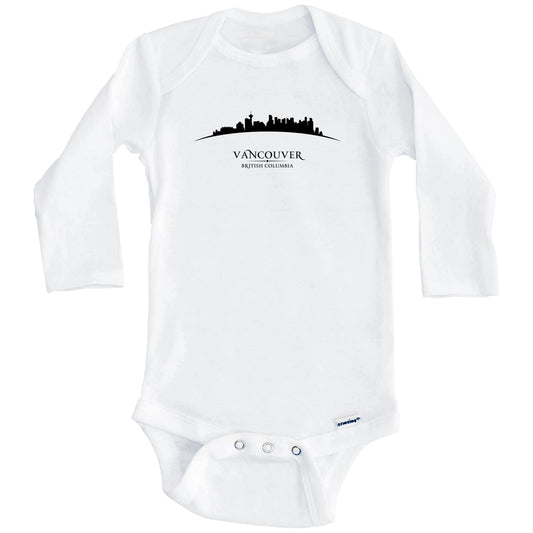 Vancouver BC Cityscape Downtown Skyline Baby Onesie (Long Sleeves)