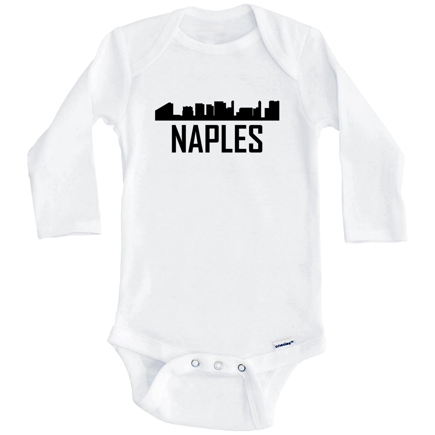 Naples Florida Skyline Silhouette Baby Onesie (Long Sleeves)