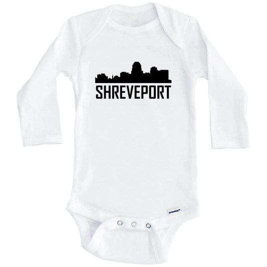 Shreveport Louisiana Skyline Silhouette Baby Onesie (Long Sleeves)