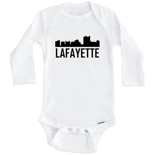 Lafayette Louisiana Skyline Silhouette Baby Onesie (Long Sleeves)