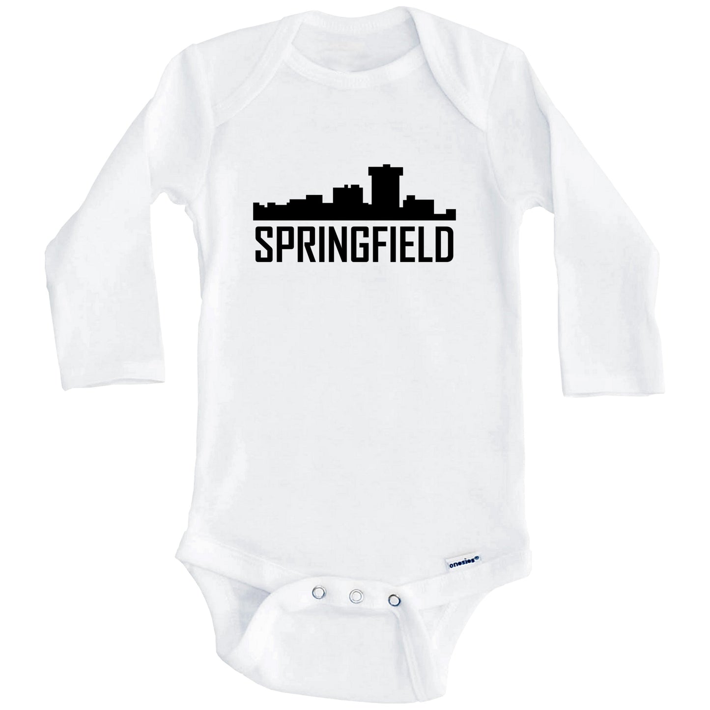 Springfield Missouri Skyline Silhouette Baby Onesie (Long Sleeves)