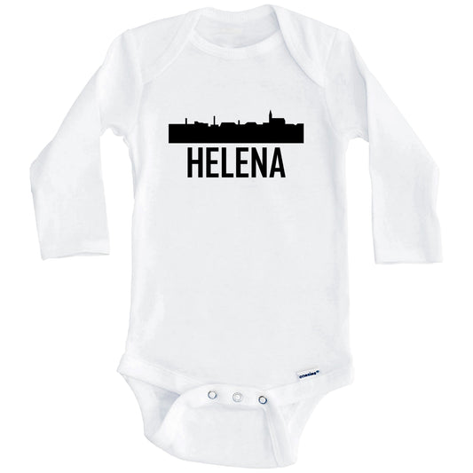 Helena Montana Skyline Silhouette Baby Onesie (Long Sleeves)