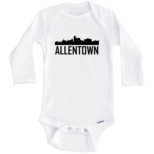 Allentown Pennsylvania Skyline Silhouette Baby Onesie (Long Sleeves)