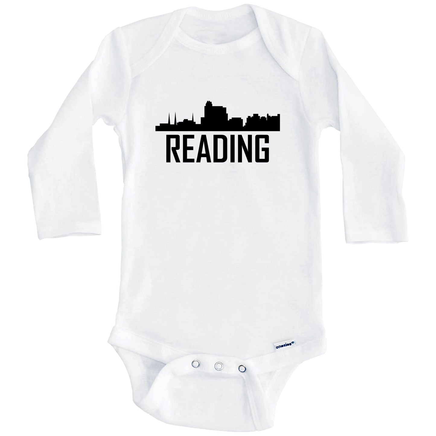 Reading Pennsylvania Skyline Silhouette Baby Onesie (Long Sleeves)