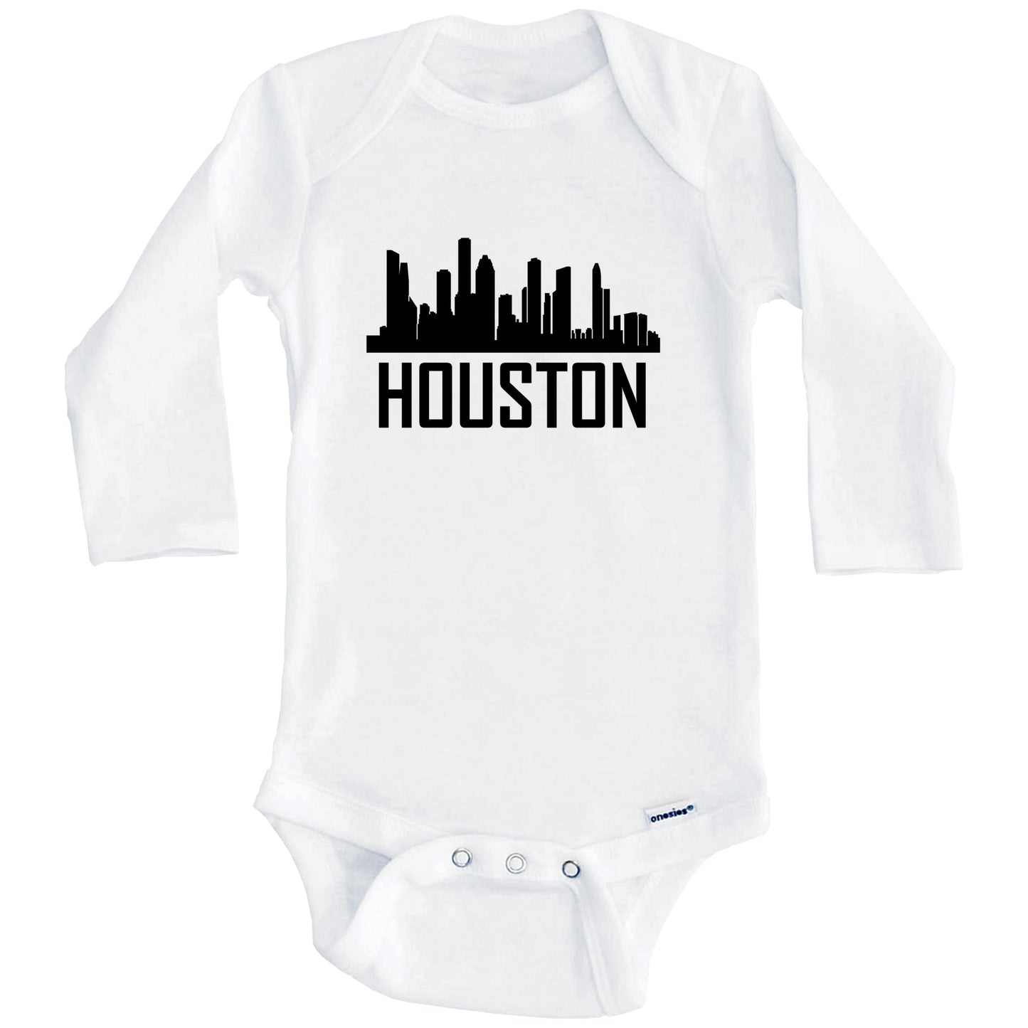 Houston Texas Skyline Silhouette Baby Onesie (Long Sleeves)