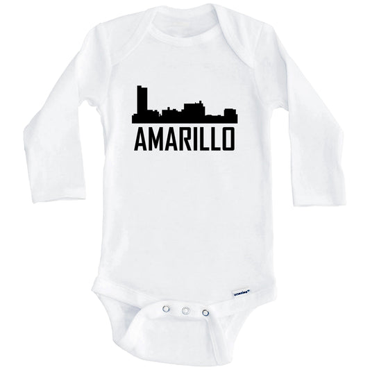 Amarillo Texas Skyline Silhouette Baby Onesie (Long Sleeves)