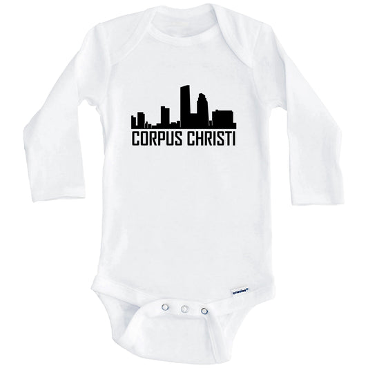Corpus Christi Texas Skyline Silhouette Baby Onesie (Long Sleeves)