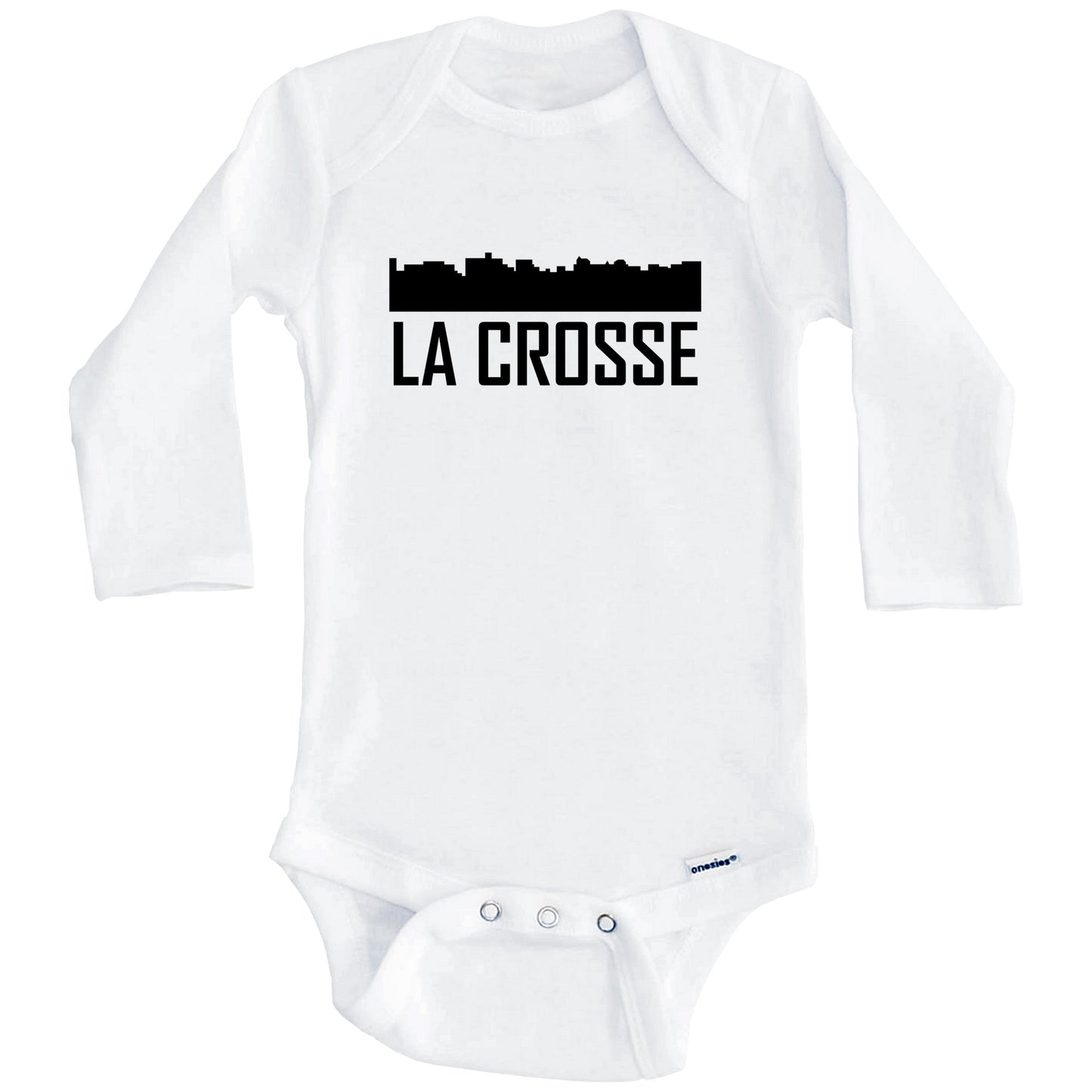 La Crosse Wisconsin Skyline Silhouette Baby Onesie (Long Sleeves)