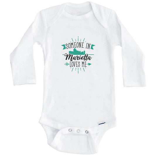 Someone In Marietta Loves Me Marietta GA Skyline Baby Onesie (Long Sleeves)