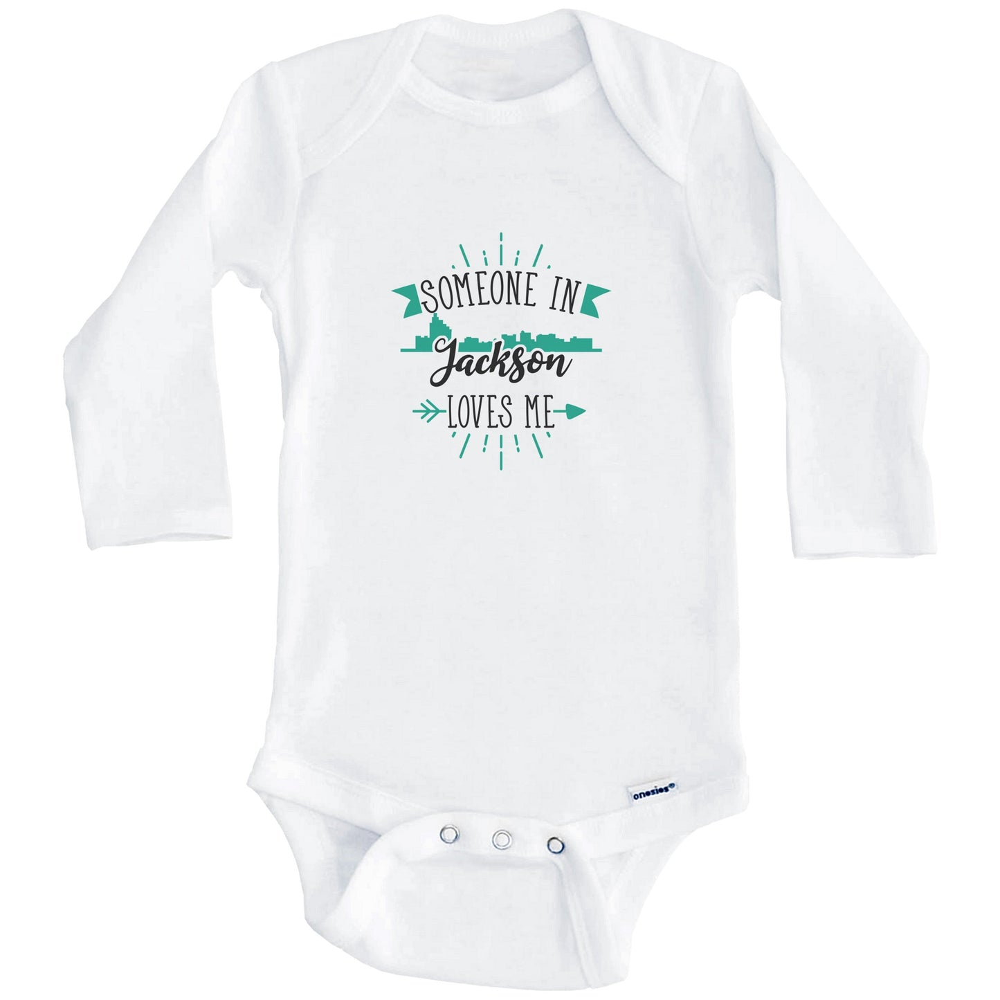 Someone In Jackson Loves Me Jackson MS Skyline Baby Onesie (Long Sleeves)