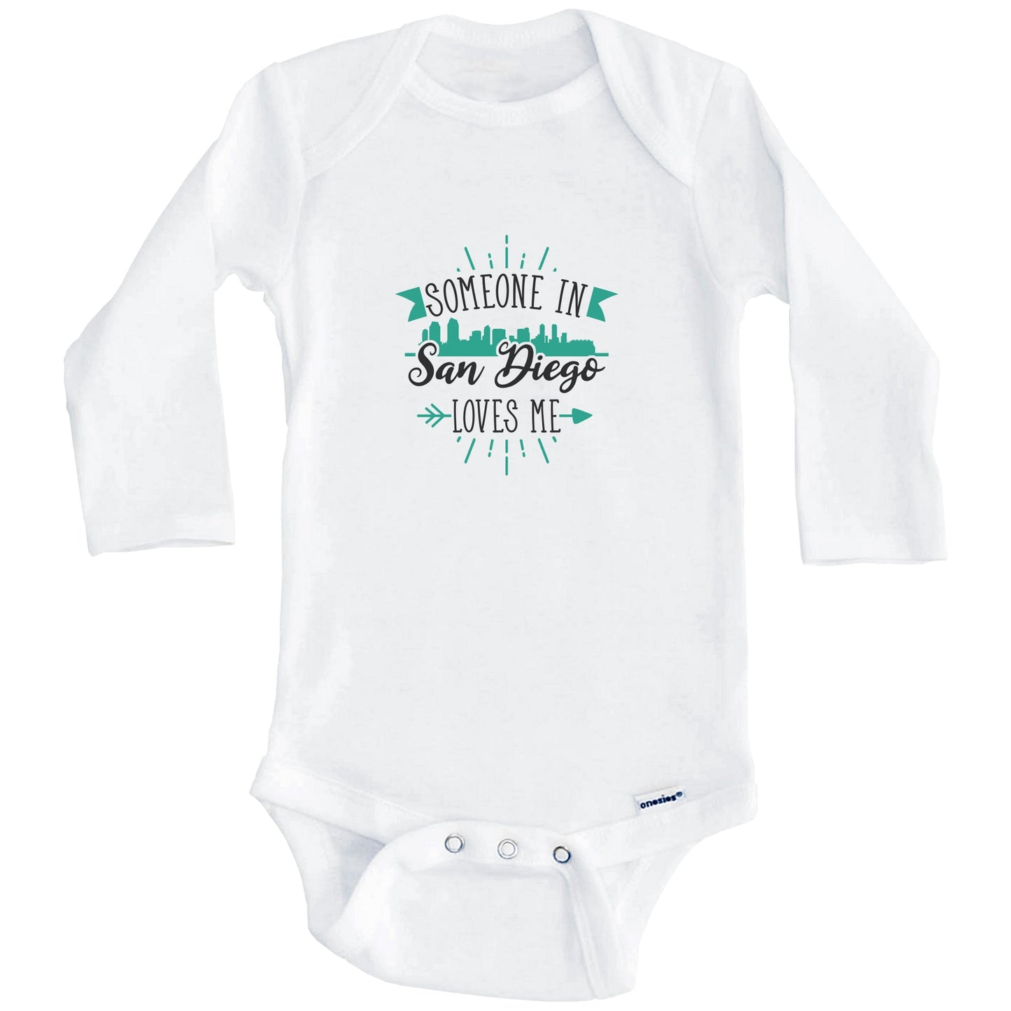 Someone In San Diego Loves Me San Diego CA Skyline Baby Onesie (Long Sleeves)