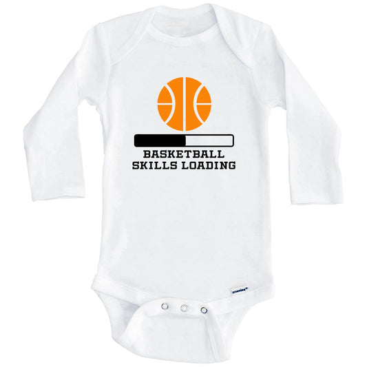Basketball Skills Loading Funny Sports Humor Baby Onesie (Long Sleeves)