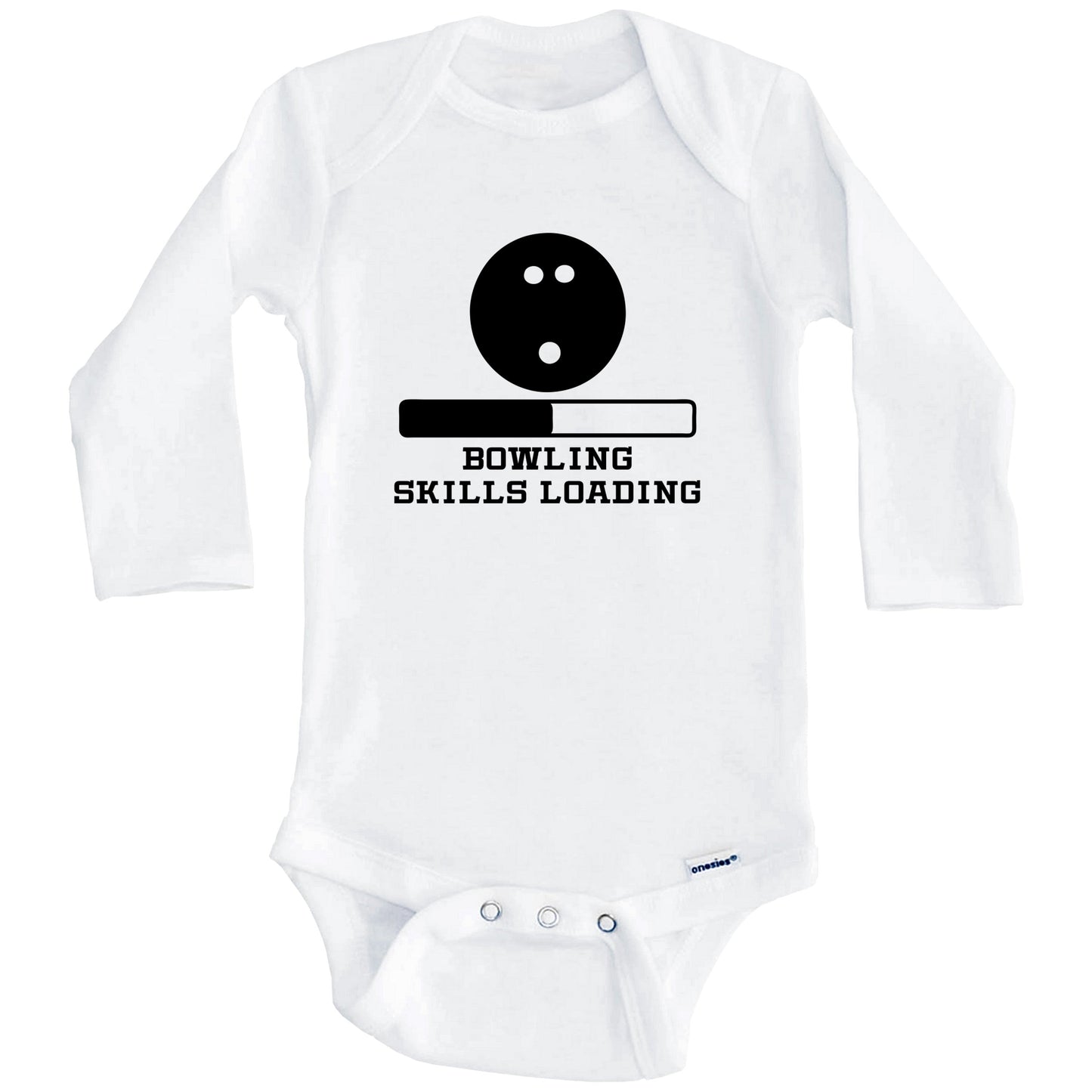 Bowling Skills Loading Funny Bowler Humor Baby Onesie (Long Sleeves)