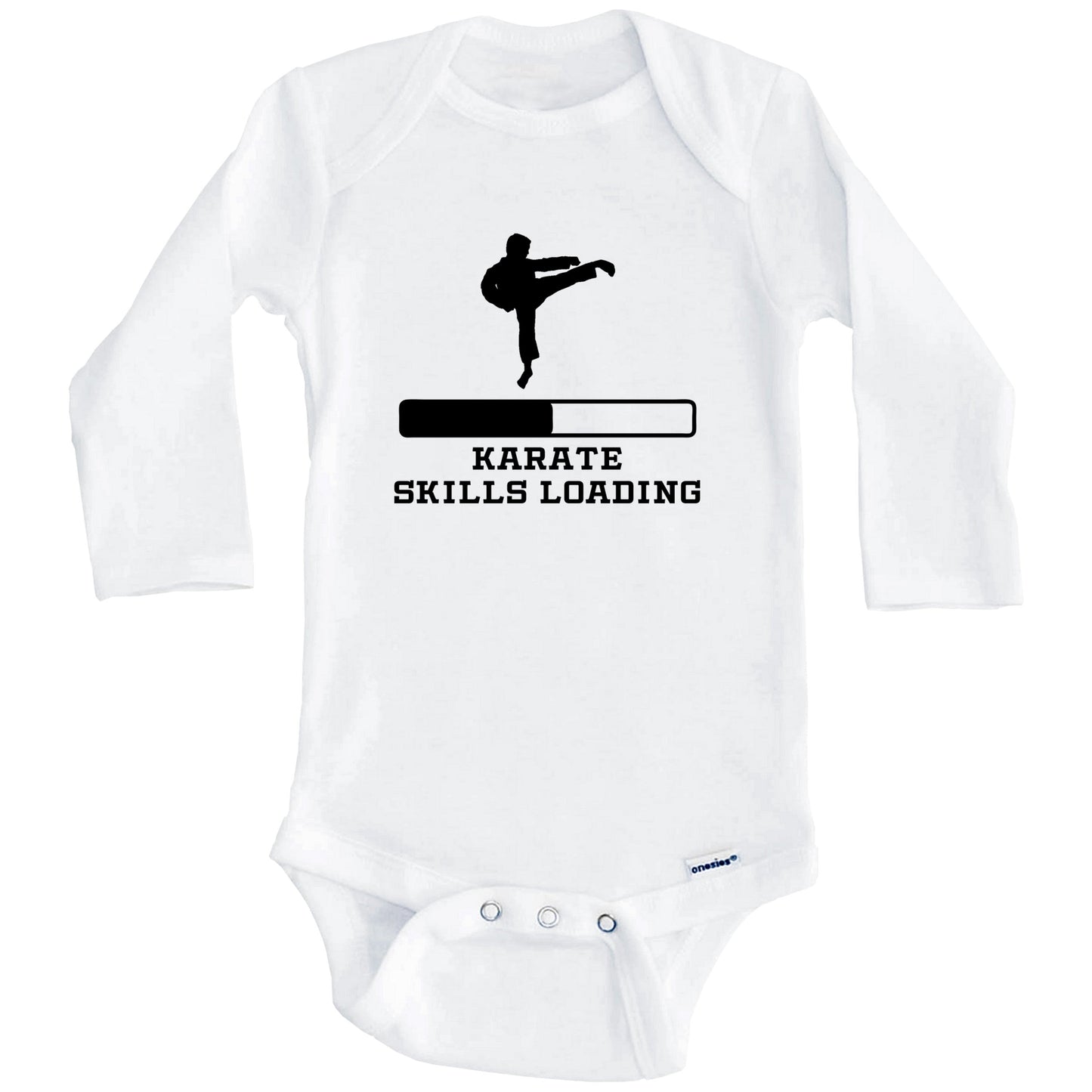 Karate Skills Loading Funny Martial Arts Humor Baby Onesie (Long Sleeves)
