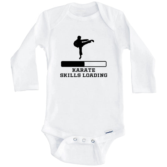 Karate Skills Loading Funny Martial Arts Humor Baby Onesie (Long Sleeves)
