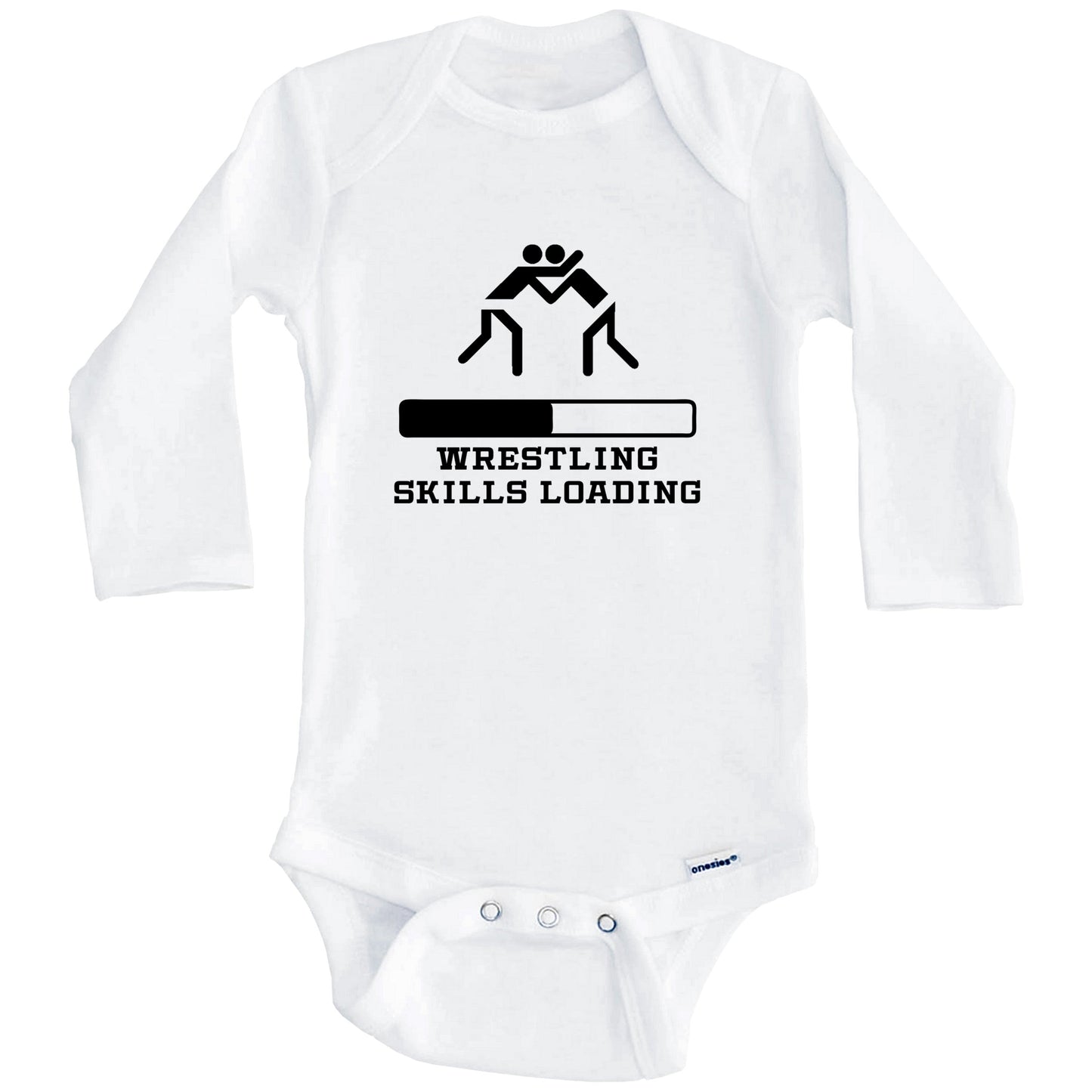 Wrestling Skills Loading Funny Sports Humor Baby Onesie (Long Sleeves)