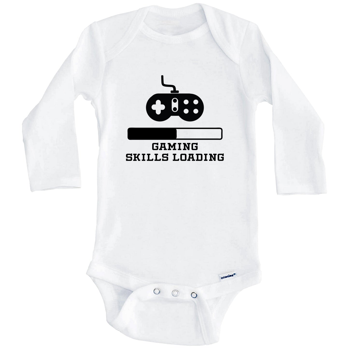 Gaming Skills Loading Funny Video Games Humor Baby Onesie (Long Sleeves)