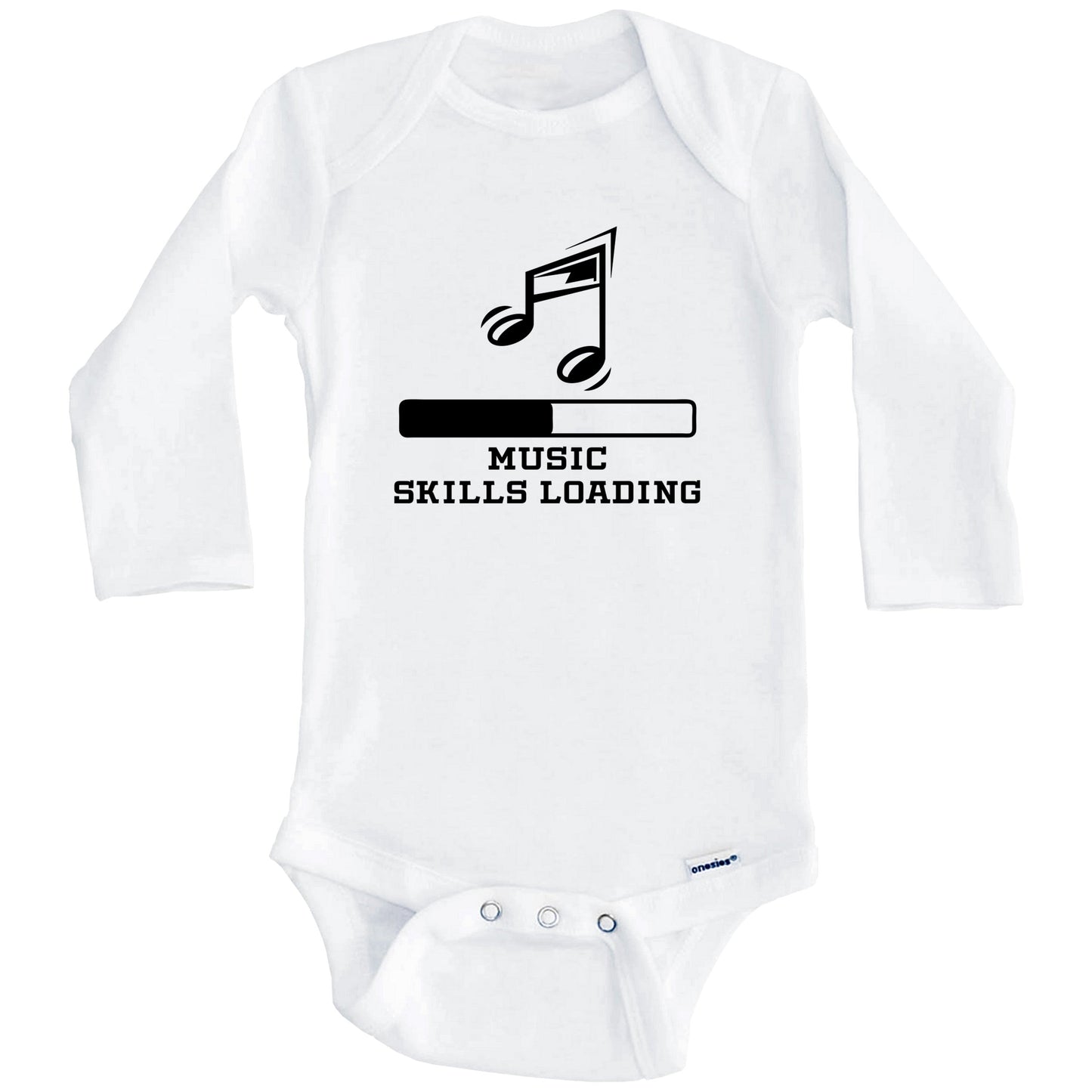 Music Skills Loading Funny Musician Humor Baby Onesie (Long Sleeves)