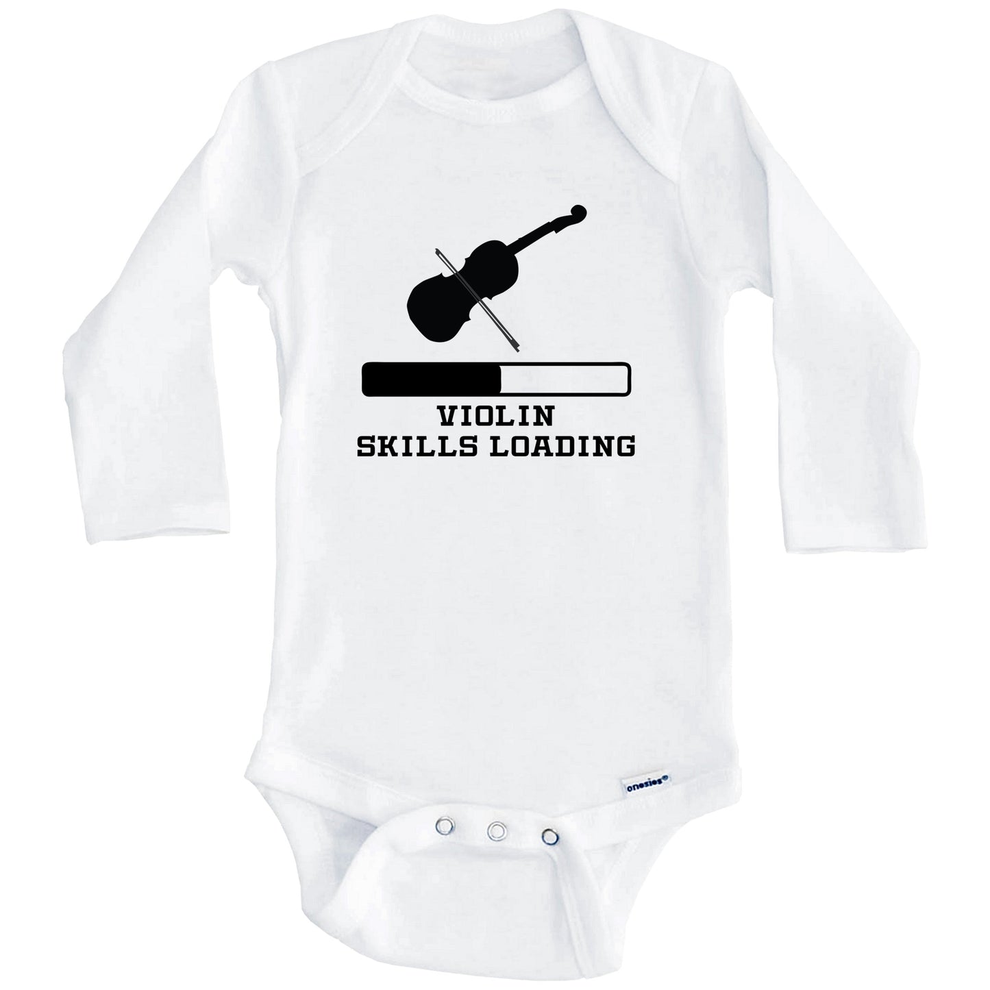 Violin Skills Loading Funny Musician Humor Baby Onesie (Long Sleeves)