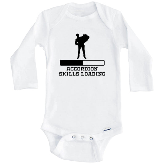 Accordion Skills Loading Funny Musician Humor Baby Onesie (Long Sleeves)