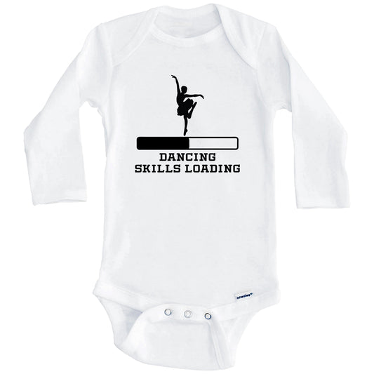 Dancing Skills Loading Funny Ballerina Humor Baby Onesie (Long Sleeves)