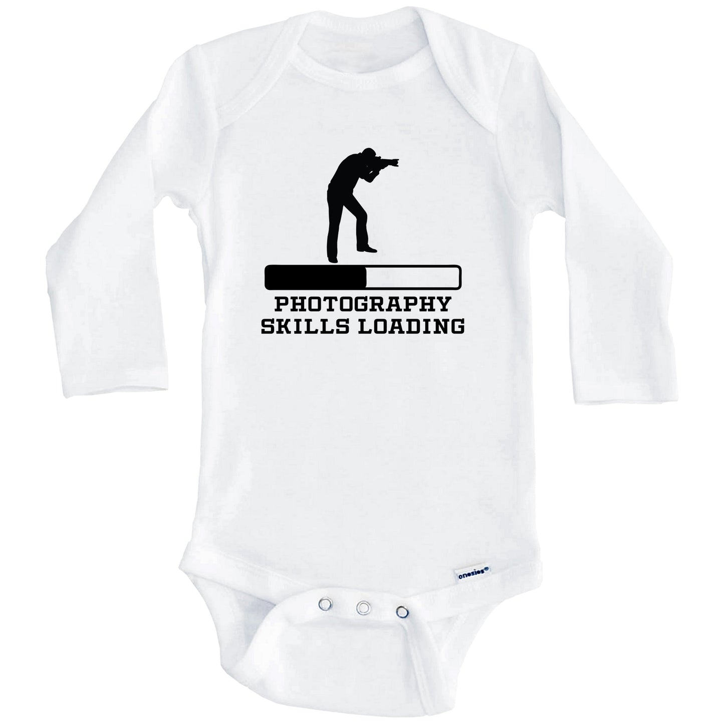 Photography Skills Loading Funny Photographer Humor Baby Onesie (Long Sleeves)