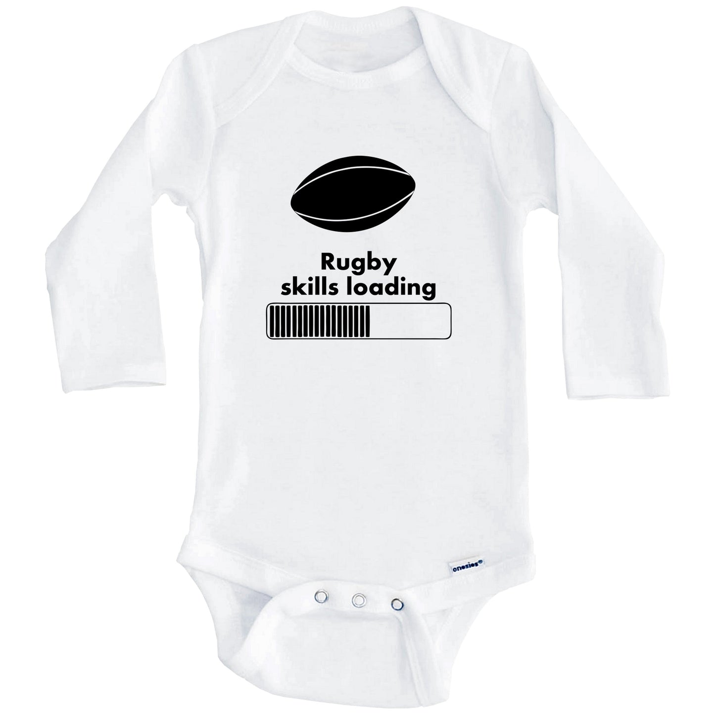 Rugby Skills Loading Funny Baby Onesie (Long Sleeves)