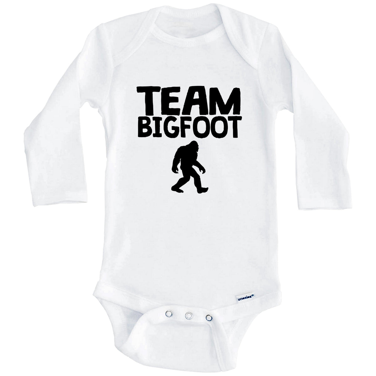 Team Bigfoot Funny Sasquatch Baby Onesie (Long Sleeves)