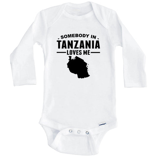 Somebody In Tanzania Loves Me Baby Onesie (Long Sleeves)