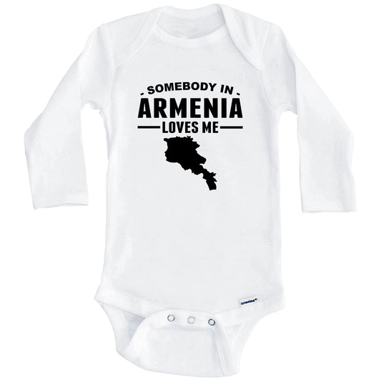 Somebody In Armenia Loves Me Baby Onesie (Long Sleeves)