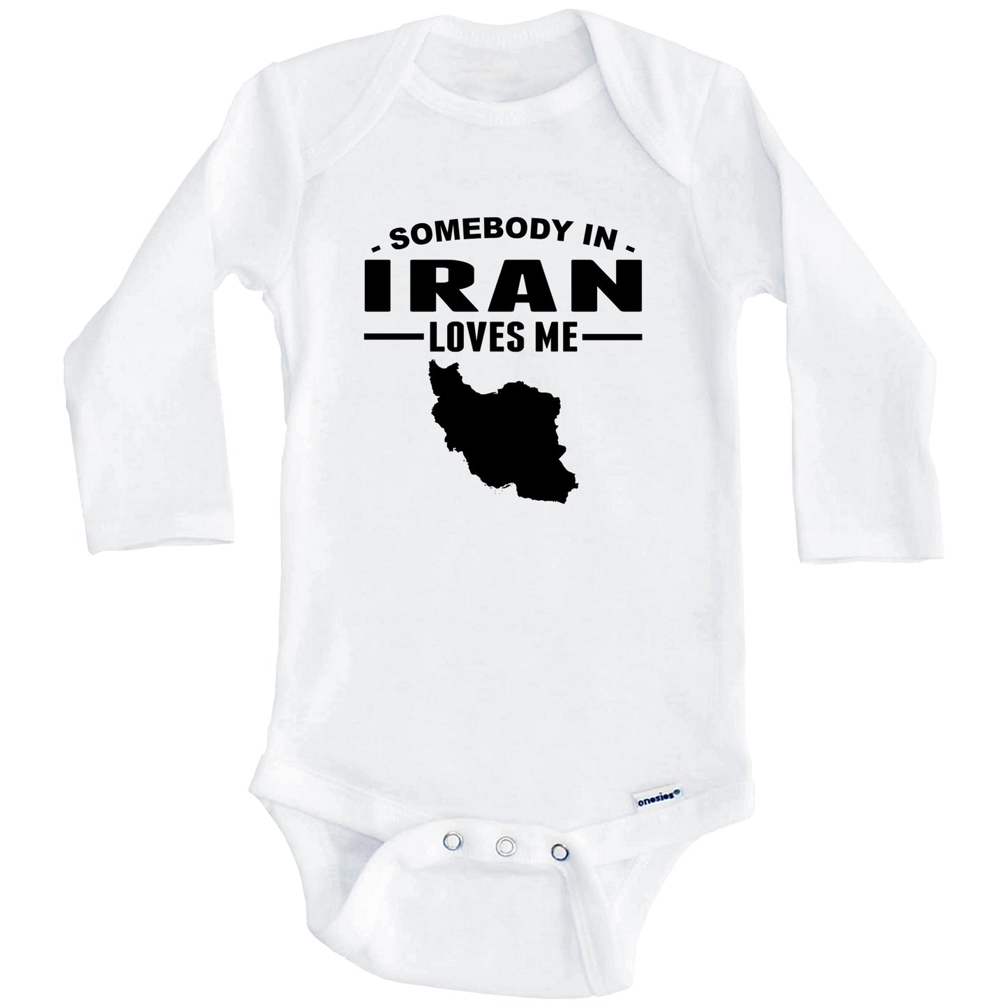 Somebody In Iran Loves Me Baby Onesie (Long Sleeves)