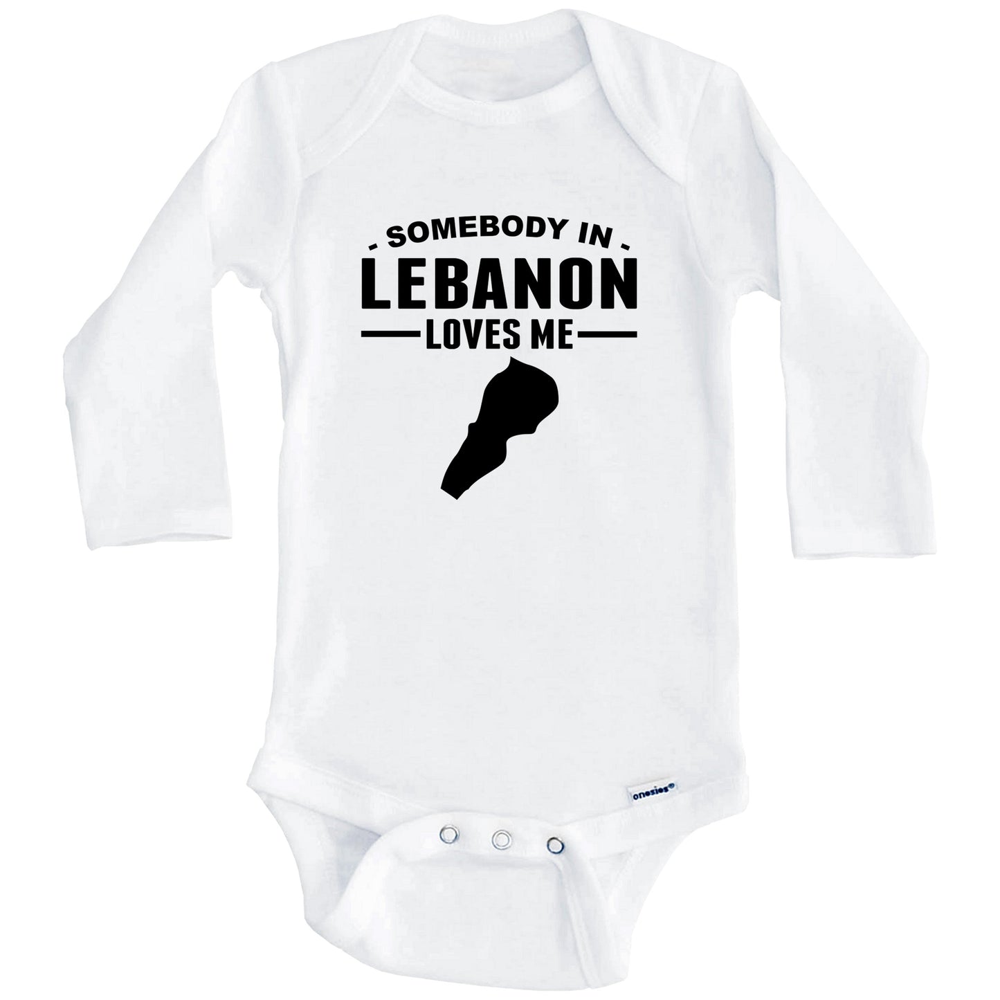 Somebody In Lebanon Loves Me Baby Onesie (Long Sleeves)