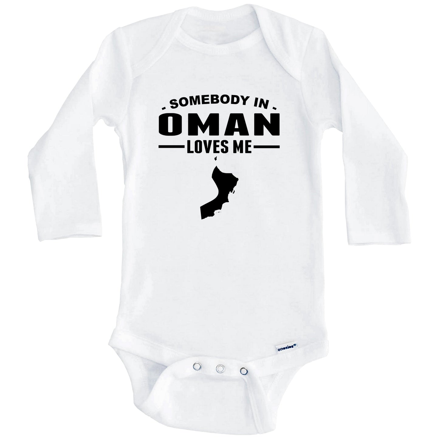 Somebody In Oman Loves Me Baby Onesie (Long Sleeves)