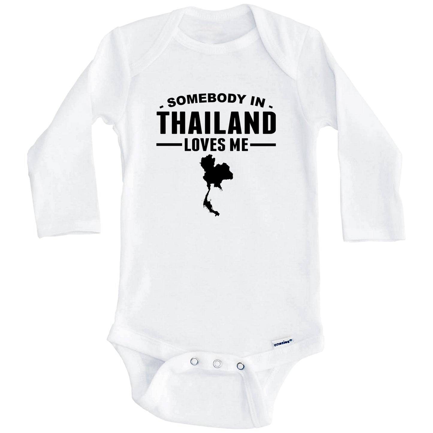 Somebody In Thailand Loves Me Baby Onesie (Long Sleeves)