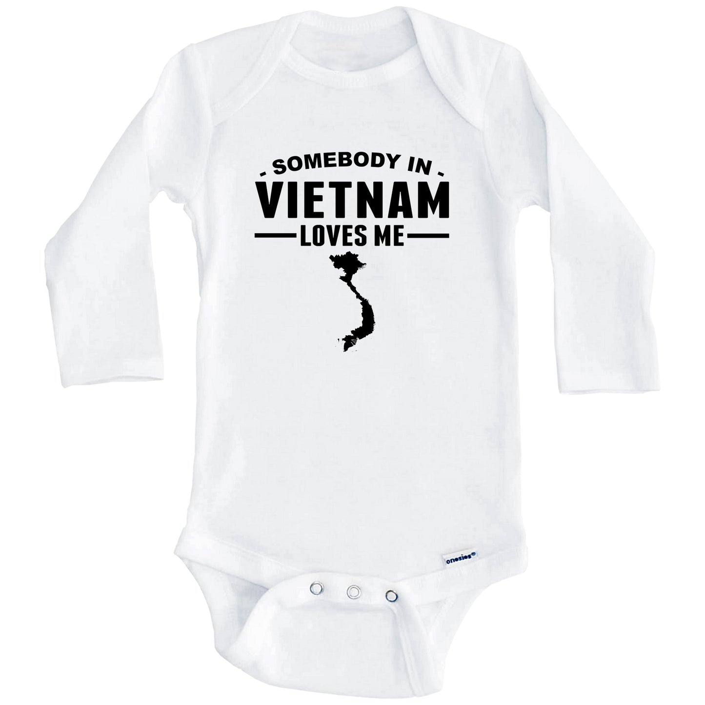Somebody In Vietnam Loves Me Baby Onesie (Long Sleeves)