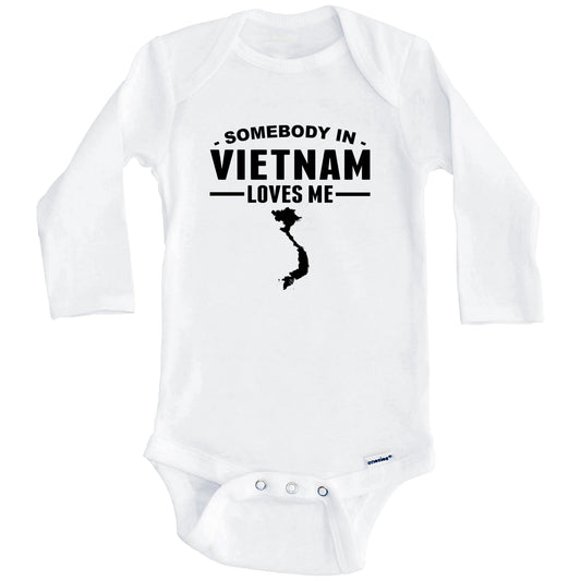 Somebody In Vietnam Loves Me Baby Onesie (Long Sleeves)