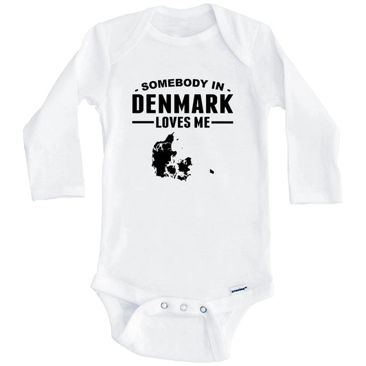 Somebody In Denmark Loves Me Baby Onesie (Long Sleeves)