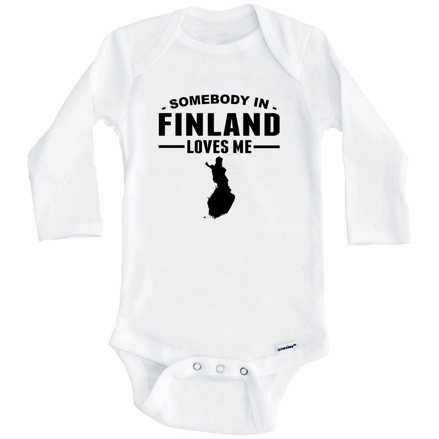 Somebody In Finland Loves Me Baby Onesie (Long Sleeves)