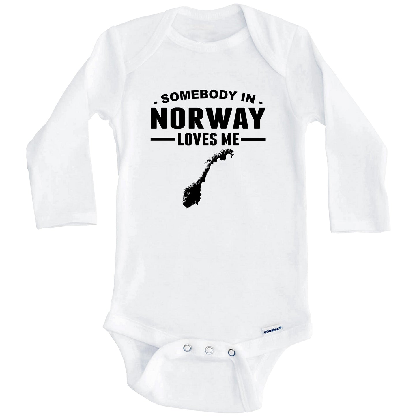 Somebody In Norway Loves Me Baby Onesie (Long Sleeves)