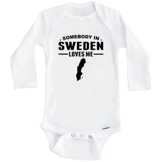 Somebody In Sweden Loves Me Baby Onesie (Long Sleeves)