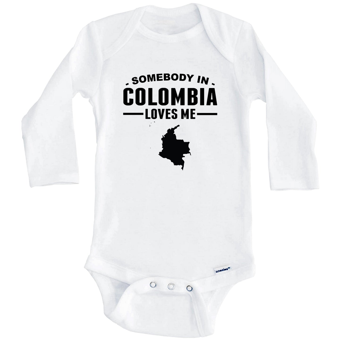 Somebody In Colombia Loves Me Baby Onesie (Long Sleeves)
