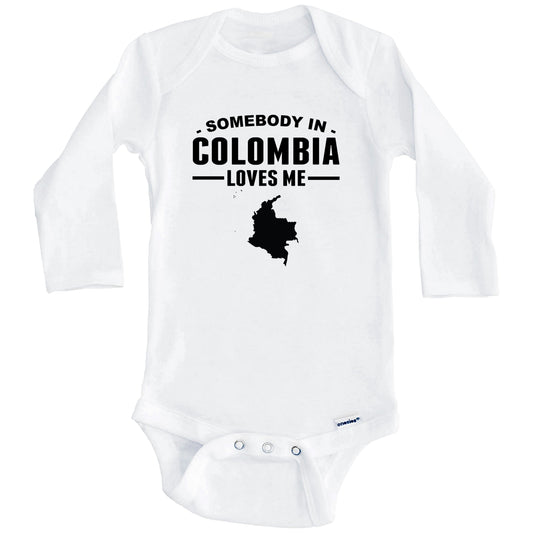 Somebody In Colombia Loves Me Baby Onesie (Long Sleeves)