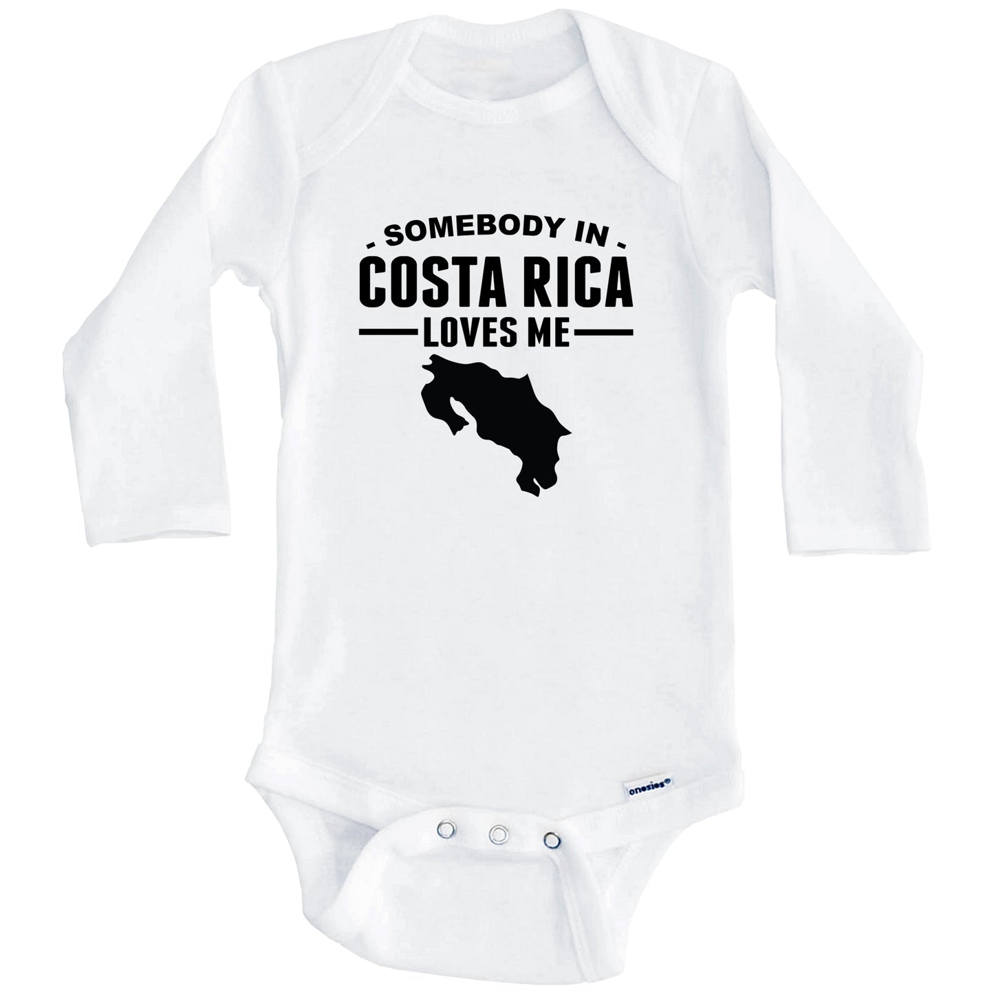 Somebody In Costa Rica Loves Me Baby Onesie (Long Sleeves)
